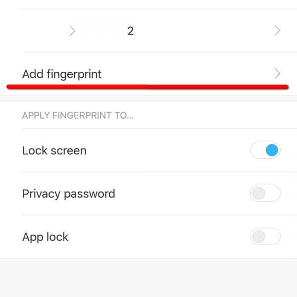 how to set fingerprint password in android
