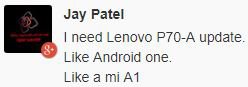 Lenovo P70 update