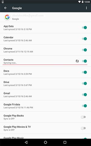How to sync contacts Google